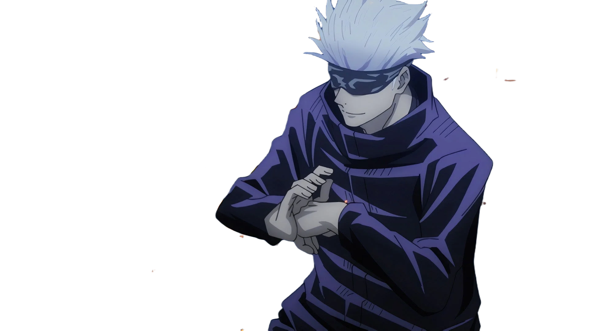 Gojo standing amid Jogo's falling embers
